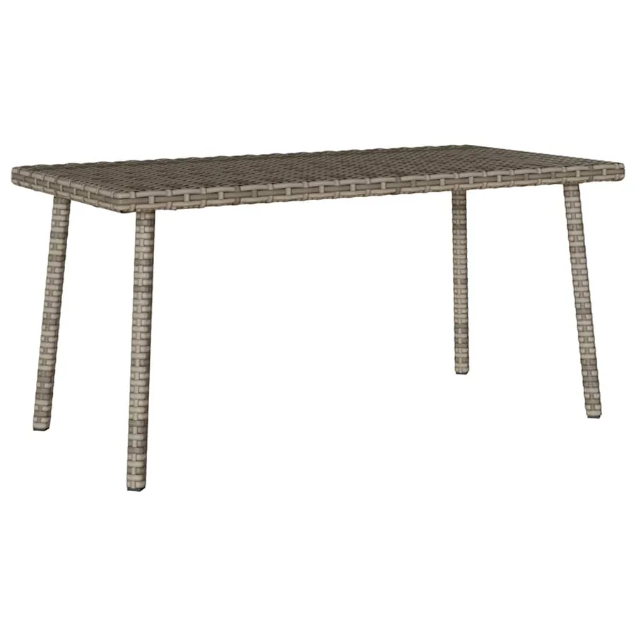 Table basse de jardin rectangulaire gris 80x40x37 cm rotin - 2