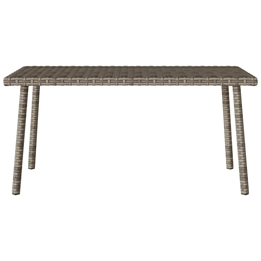 Table basse de jardin rectangulaire gris 80x40x37 cm rotin - 4