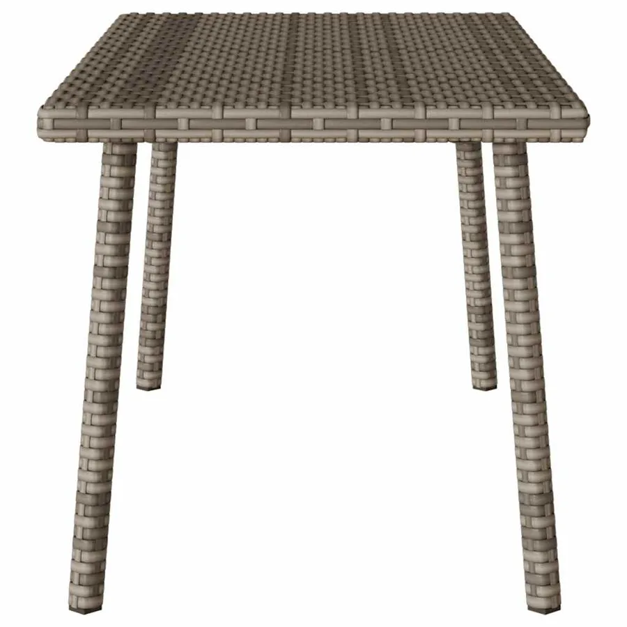 Table basse de jardin rectangulaire gris 80x40x37 cm rotin - 5