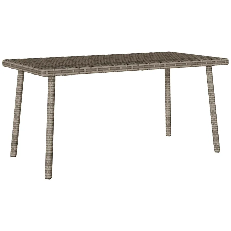 Table basse de jardin rectangulaire gris 80x40x37 cm rotin - 6