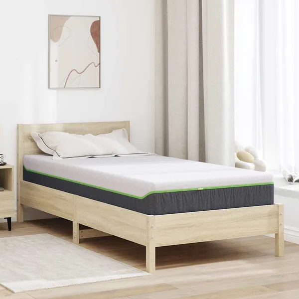 Matelas Blanc et Gris 90 x 190 cm Tissu jacquard