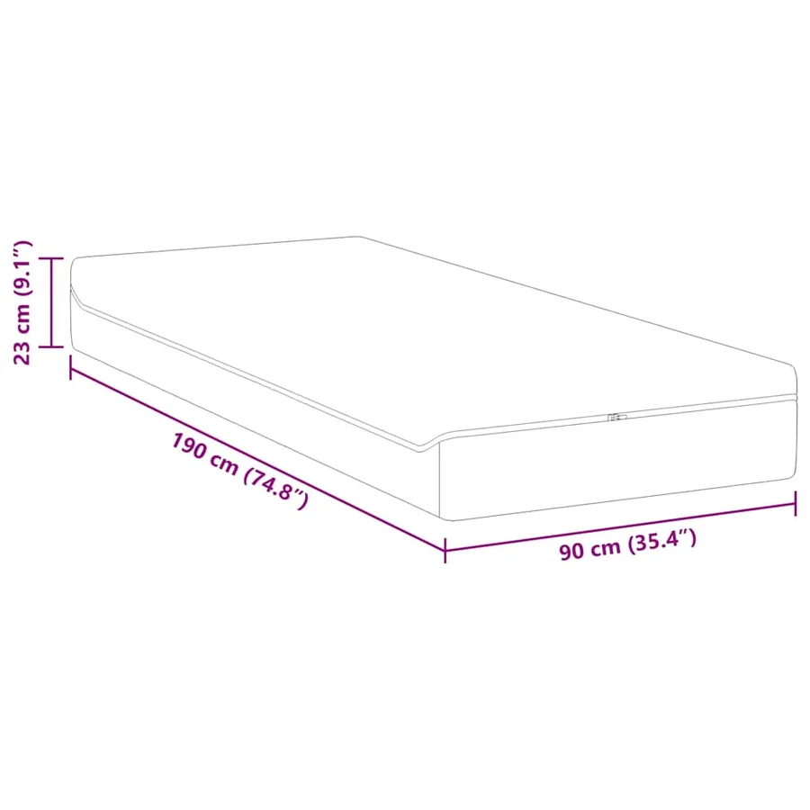 Matelas Blanc et Gris 90 x 190 cm Tissu jacquard - 11