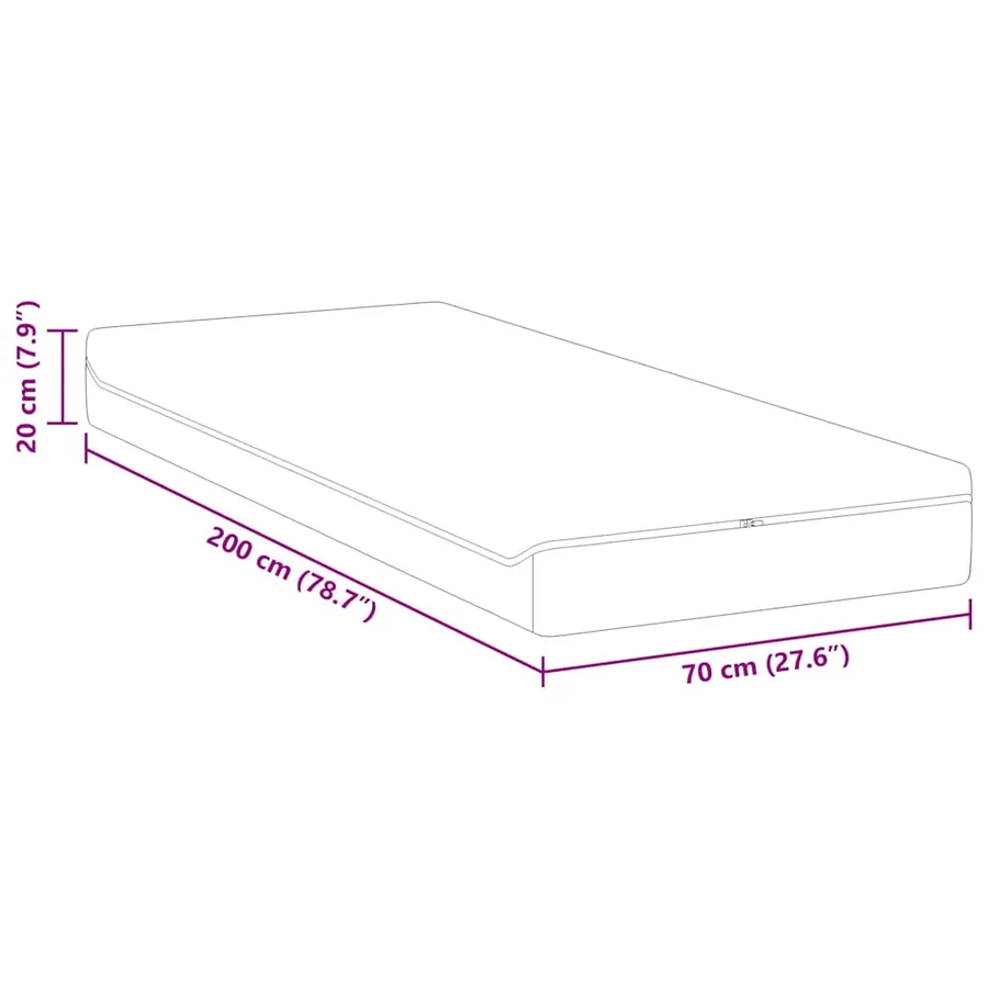 Matelas Blanc et Gris 70 x 200 cm Tissu jacquard - 11