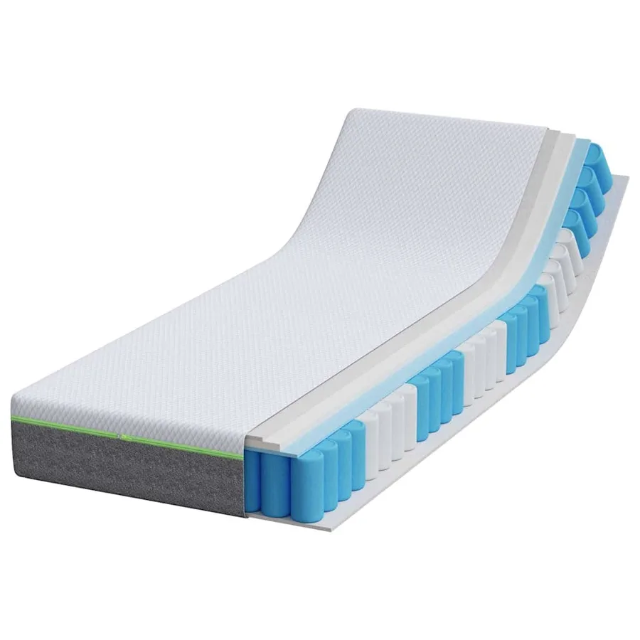 Matelas Blanc et Gris 70 x 200 cm Tissu jacquard - 3