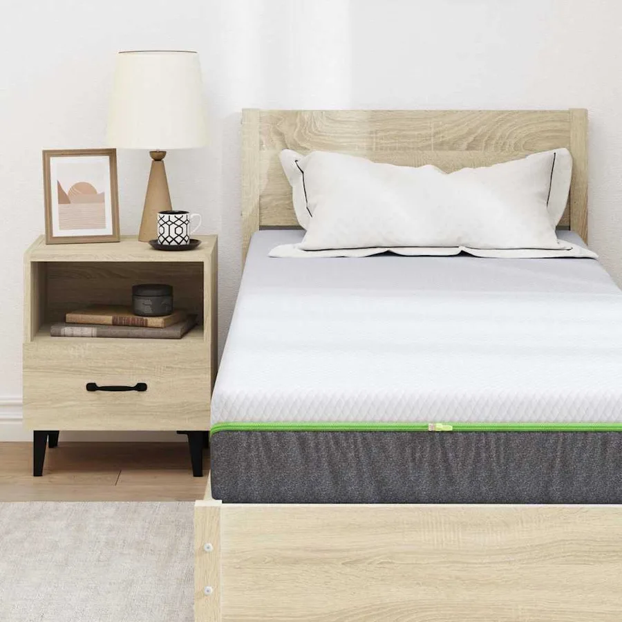 Matelas Blanc et Gris 70 x 200 cm Tissu jacquard - 7