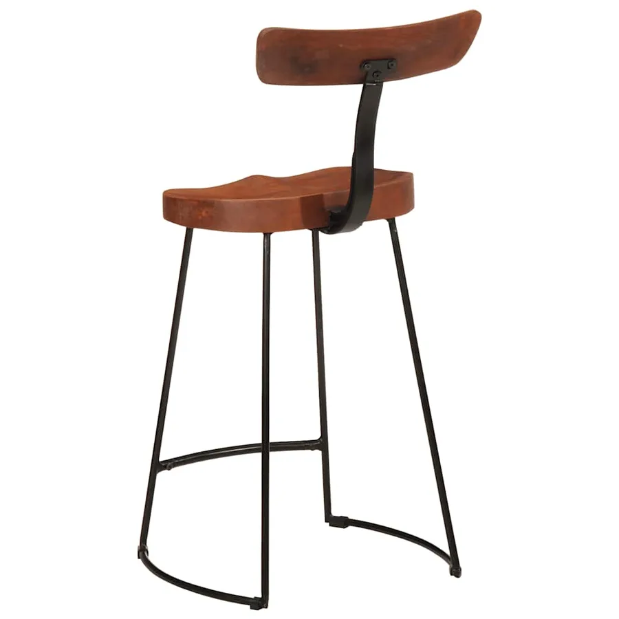 Tabourets de bar lot de 2 49x43x88 cm bois de manguier massif - 4