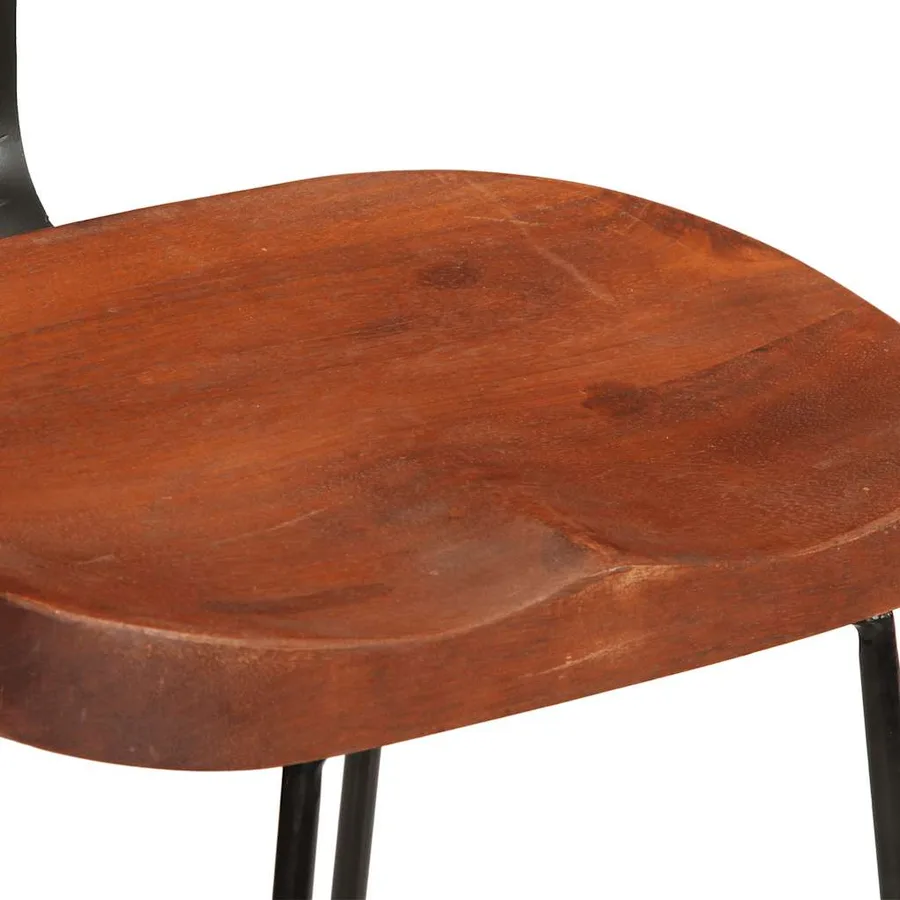 Tabourets de bar lot de 2 49x43x88 cm bois de manguier massif - 6