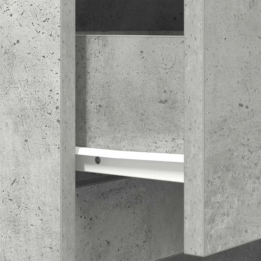 Table de chevet gris béton 39x35x65 cm bois d’ingénierie - 12