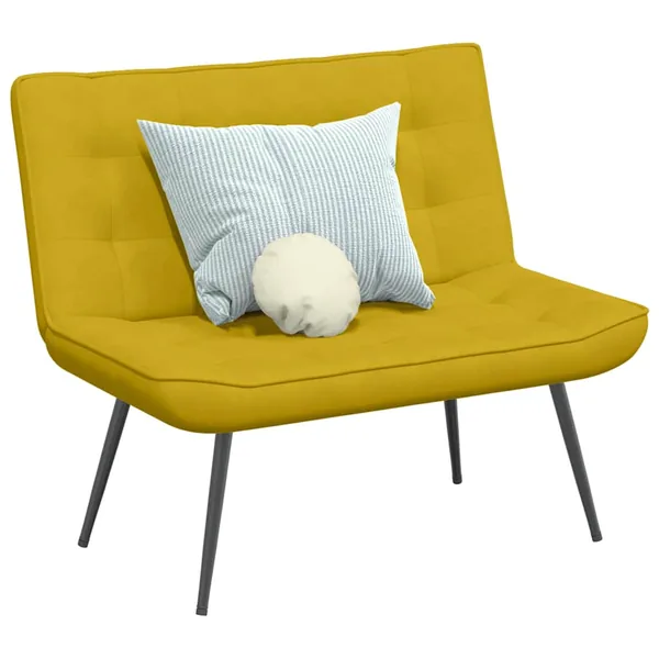 Banc jaune 110x74x84 cm velours