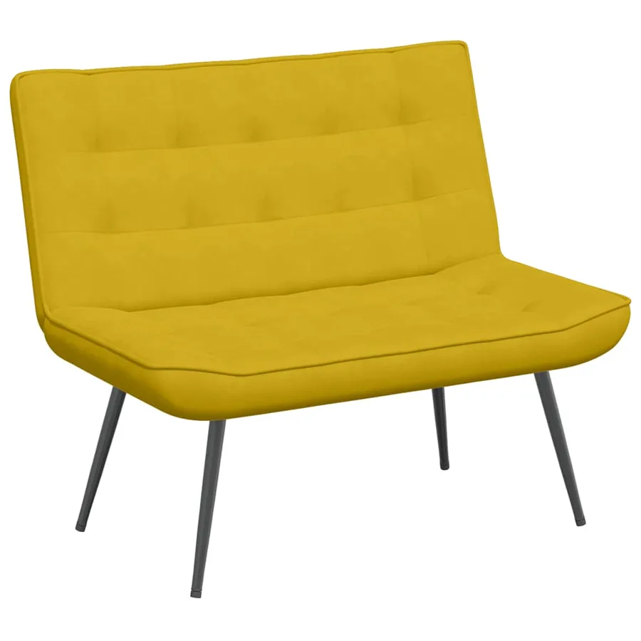 Banc jaune 110x74x84 cm velours - 2