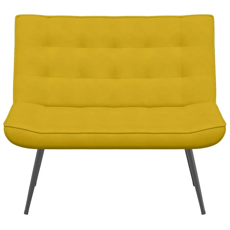 Banc jaune 110x74x84 cm velours - 4