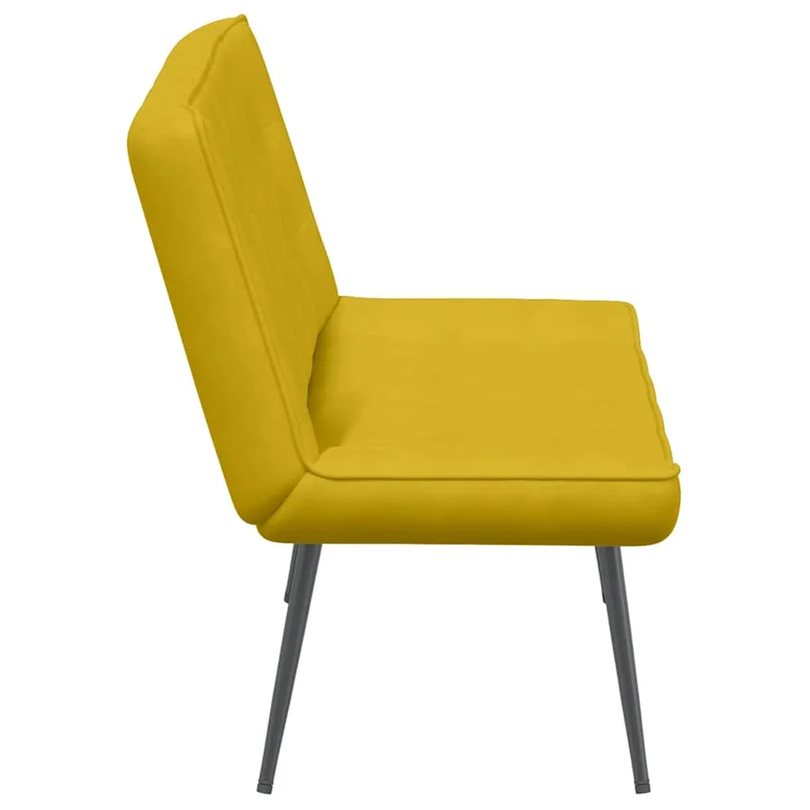 Banc jaune 110x74x84 cm velours - 5