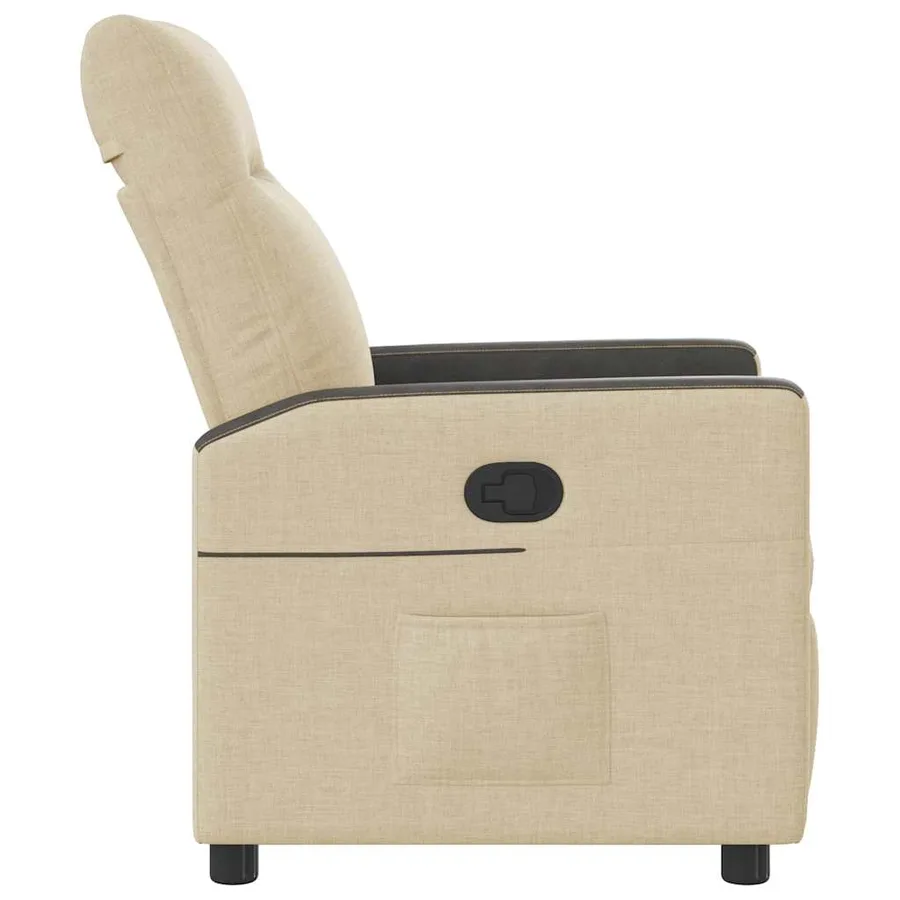 Fauteuil inclinable Crème Tissu - 4