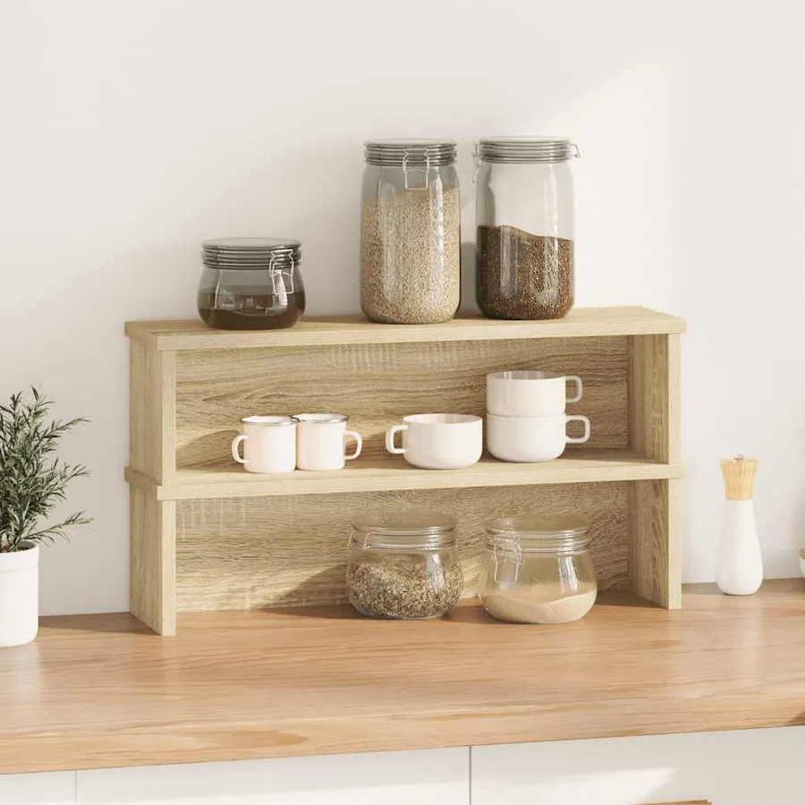 Étagères de cuisine empilables 2 pcs chêne sonoma 50x15x16 cm - 2