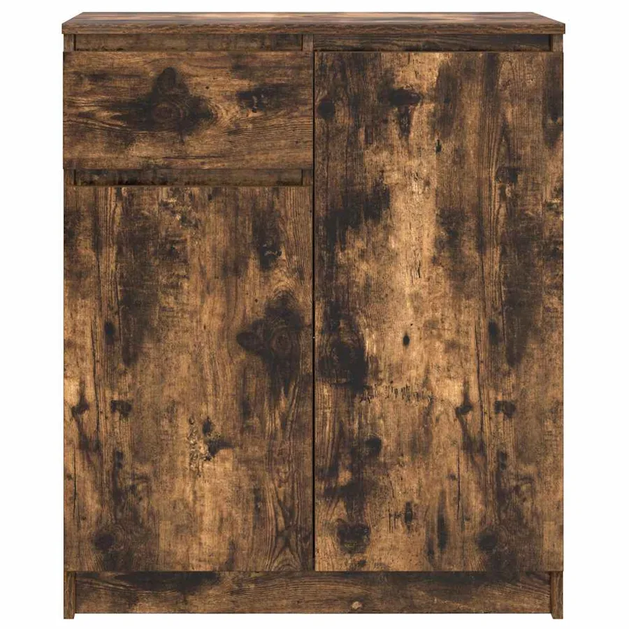 Buffet avec tiroir chêne fumé 71x35x84 cm bois d'ingénierie - 6