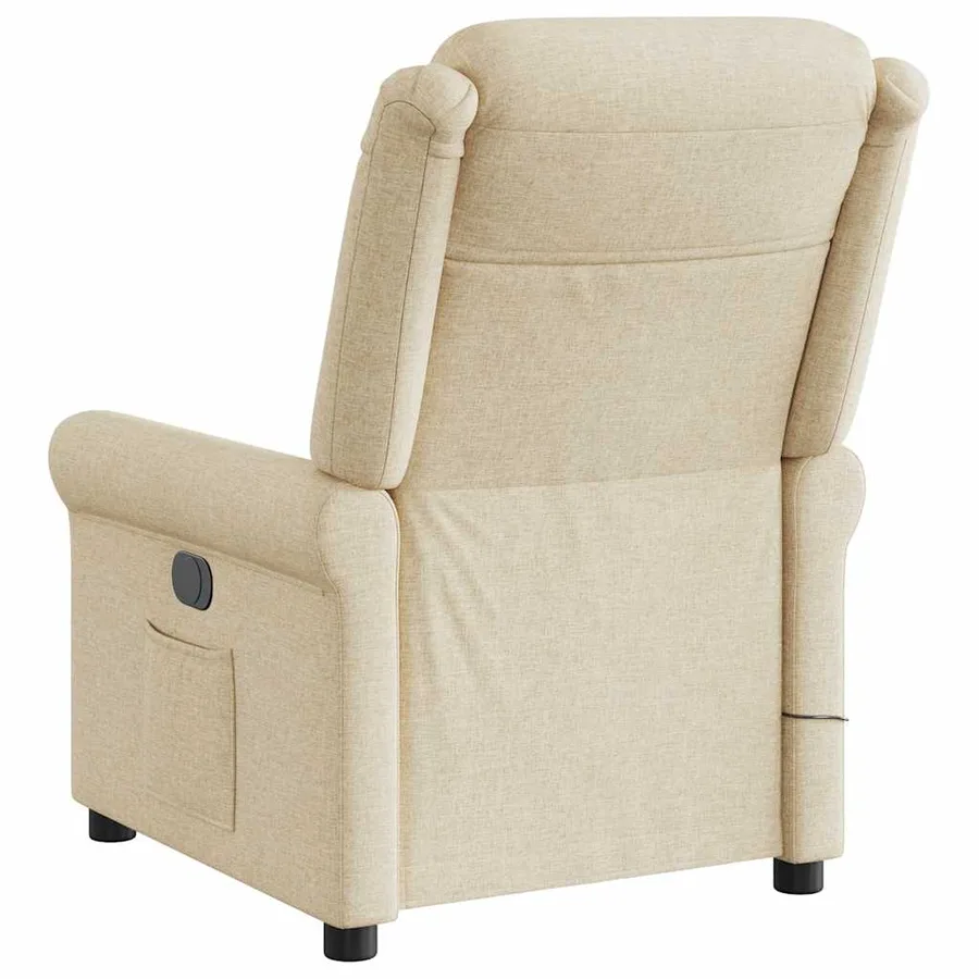 Fauteuil de massage inclinable Crème Tissu - 5