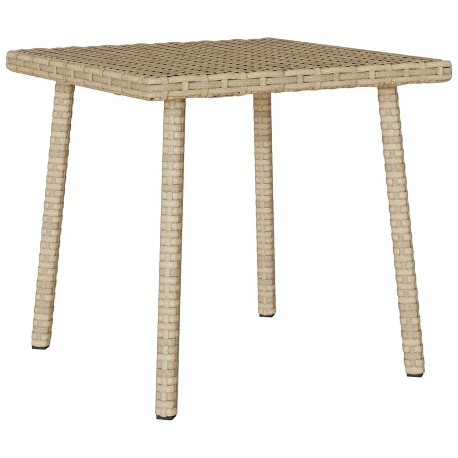 Table basse de jardin rectangulaire beige 40x40x37 cm rotin - 2