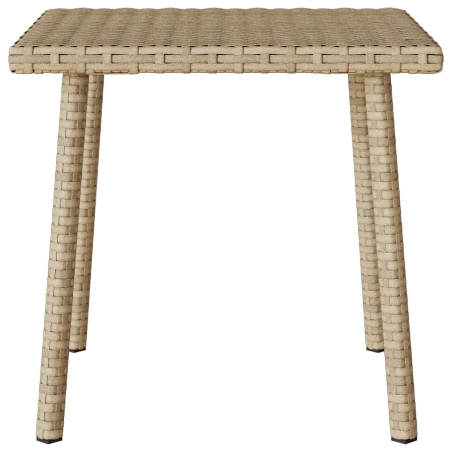 Table basse de jardin rectangulaire beige 40x40x37 cm rotin - 4