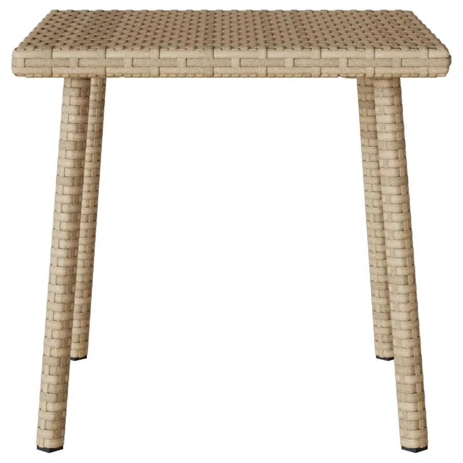 Table basse de jardin rectangulaire beige 40x40x37 cm rotin - 5