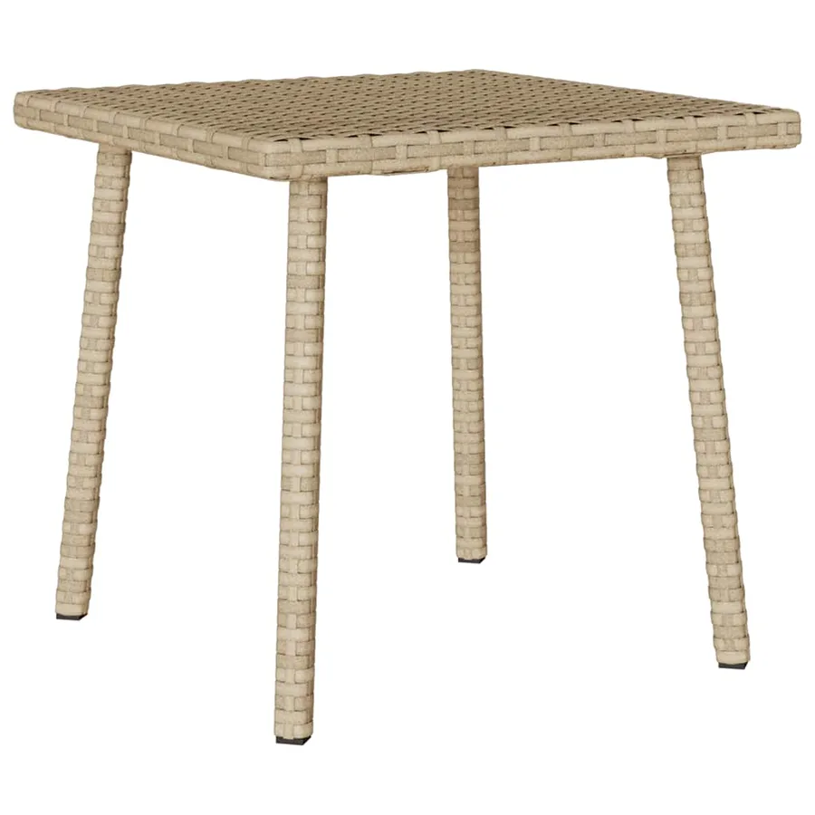Table basse de jardin rectangulaire beige 40x40x37 cm rotin - 6