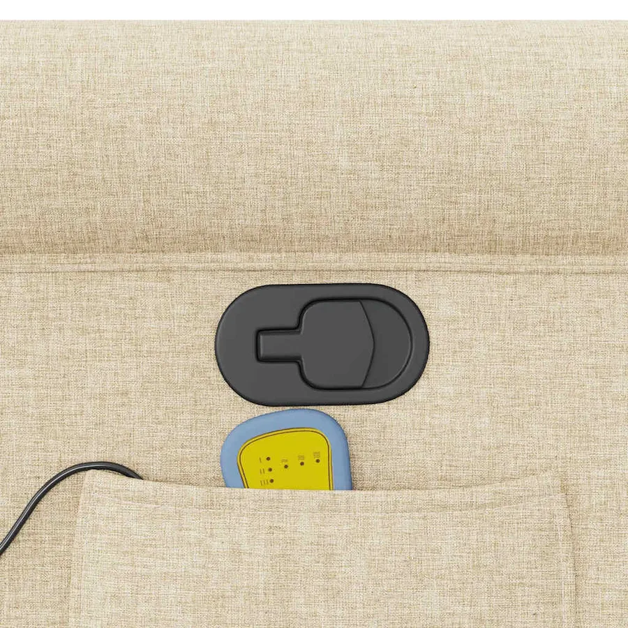 Fauteuil inclinable de massage Crème Tissu - 14