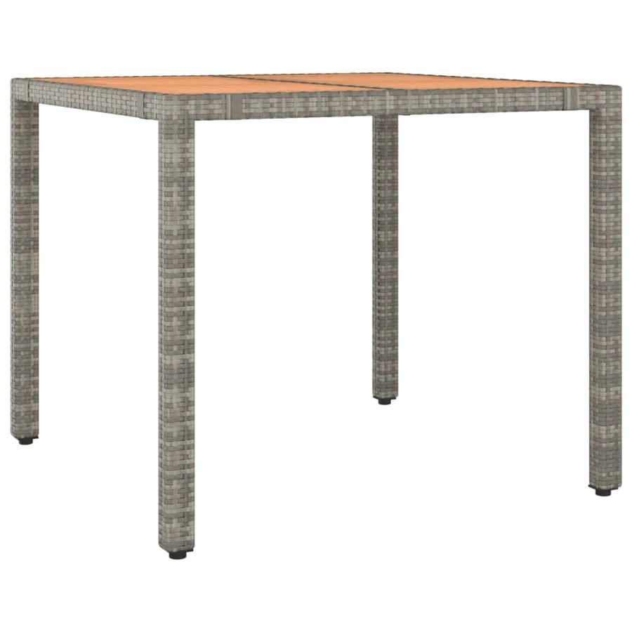 Table de jardin et dessus en bois Gris Résine tressée et acacia - 2