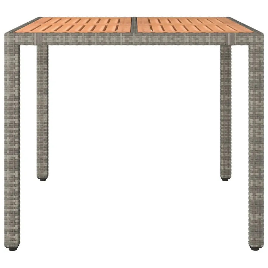 Table de jardin et dessus en bois Gris Résine tressée et acacia - 3
