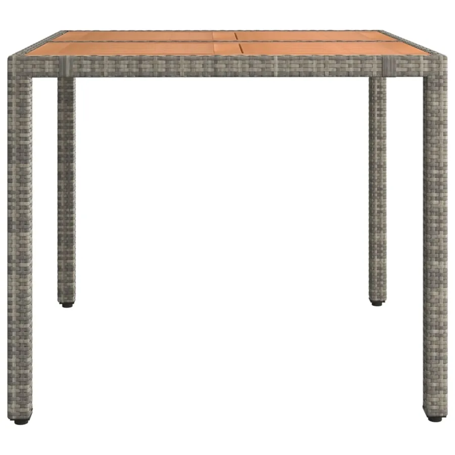 Table de jardin et dessus en bois Gris Résine tressée et acacia - 4
