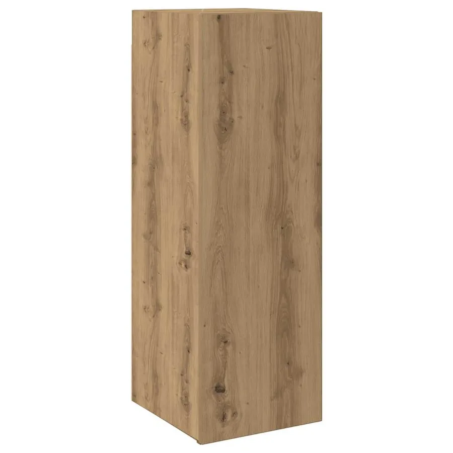 Meuble TV chêne artisanal 30,5x30x90 cm bois d'ingénierie - 2