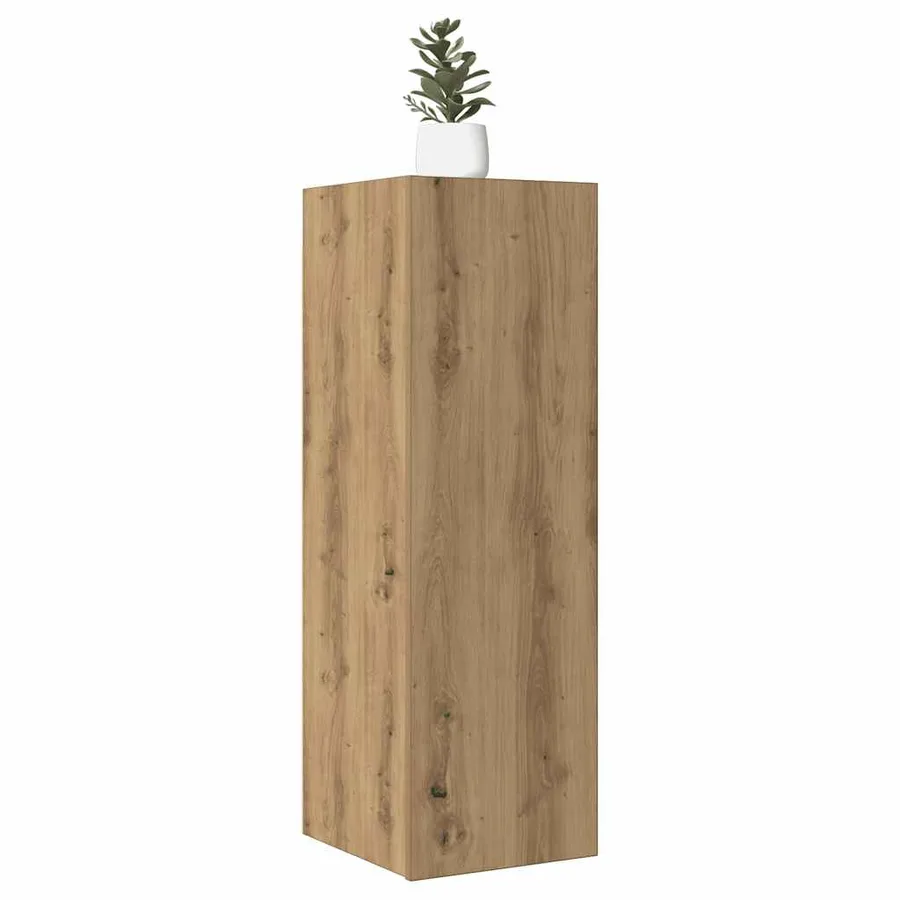 Meuble TV chêne artisanal 30,5x30x90 cm bois d'ingénierie - 3