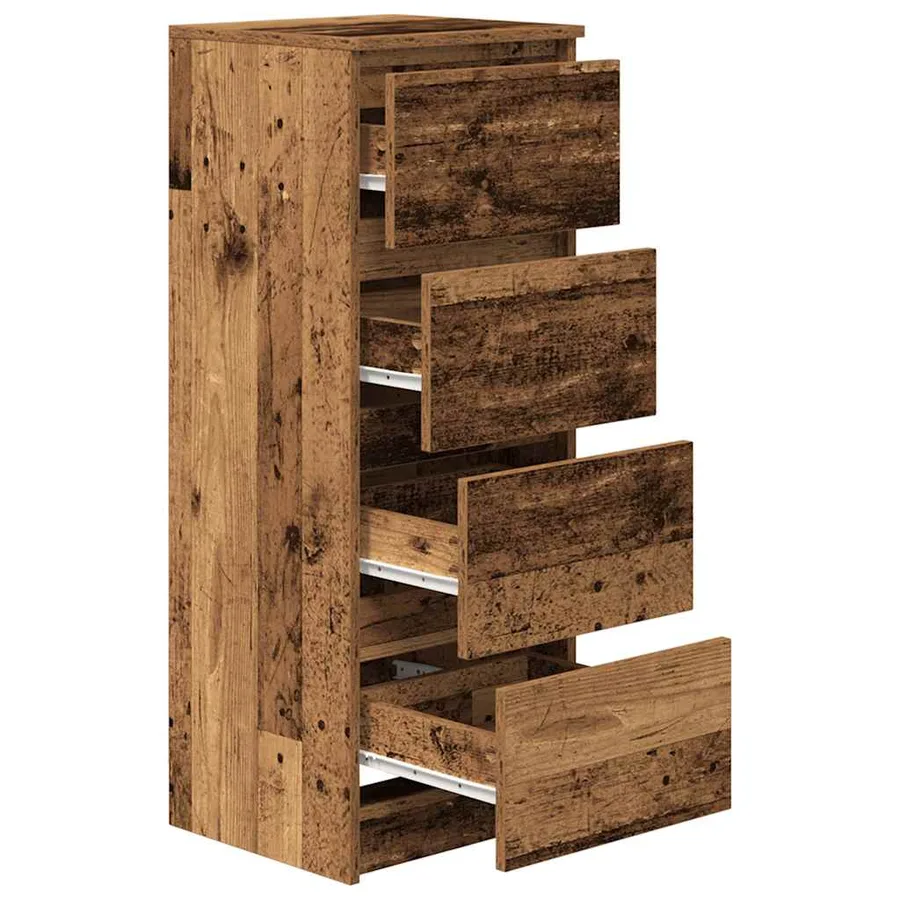 Buffet vieux bois 37,5x35x99 cm bois d'ingénierie - 5