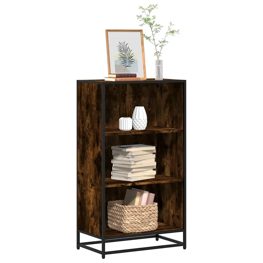 Bibliothèque chêne fumé 60x35x107,5 cm bois d'ingénierie