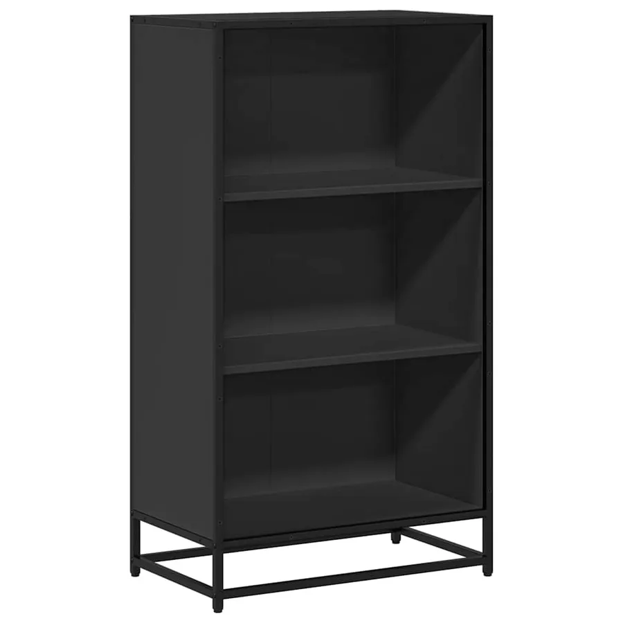 Bibliothèque noir 60x35x107,5 cm bois d'ingénierie - 2