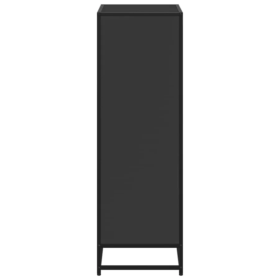 Bibliothèque noir 60x35x107,5 cm bois d'ingénierie - 5