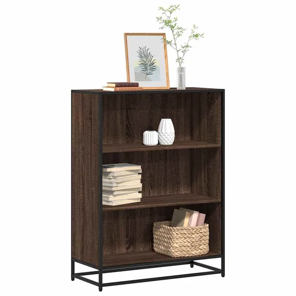 Bibliothèque chêne marron 80,5x35x107,5 cm bois d'ingénierie