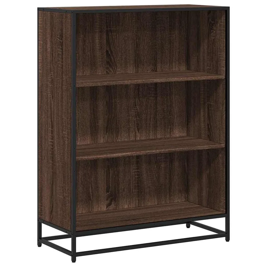 Bibliothèque chêne marron 80,5x35x107,5 cm bois d'ingénierie - 2