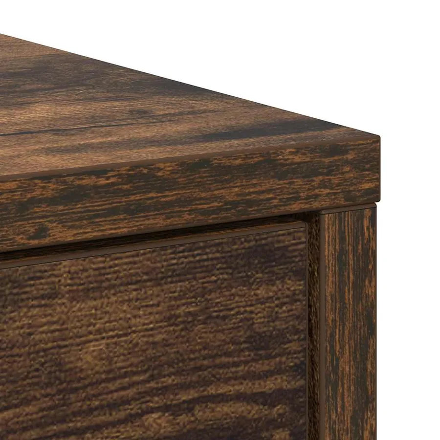 Buffet avec tiroirs et portes chêne fumé 73x31x90 cm - 9