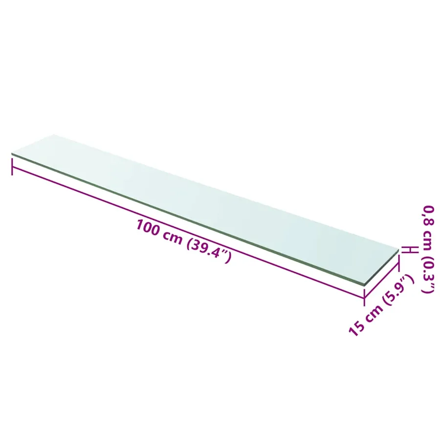 Panneau pour étagère Verre transparent 100 x 15 cm - 3
