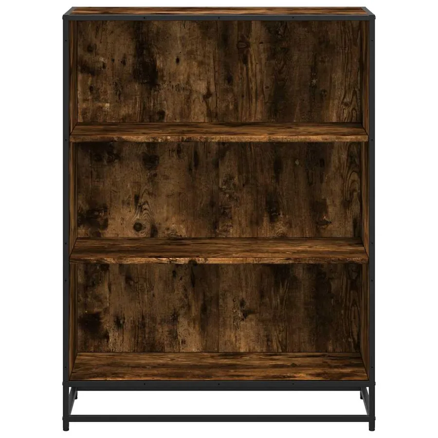 Bibliothèque chêne fumé 80,5x35x107,5 cm bois d'ingénierie - 4