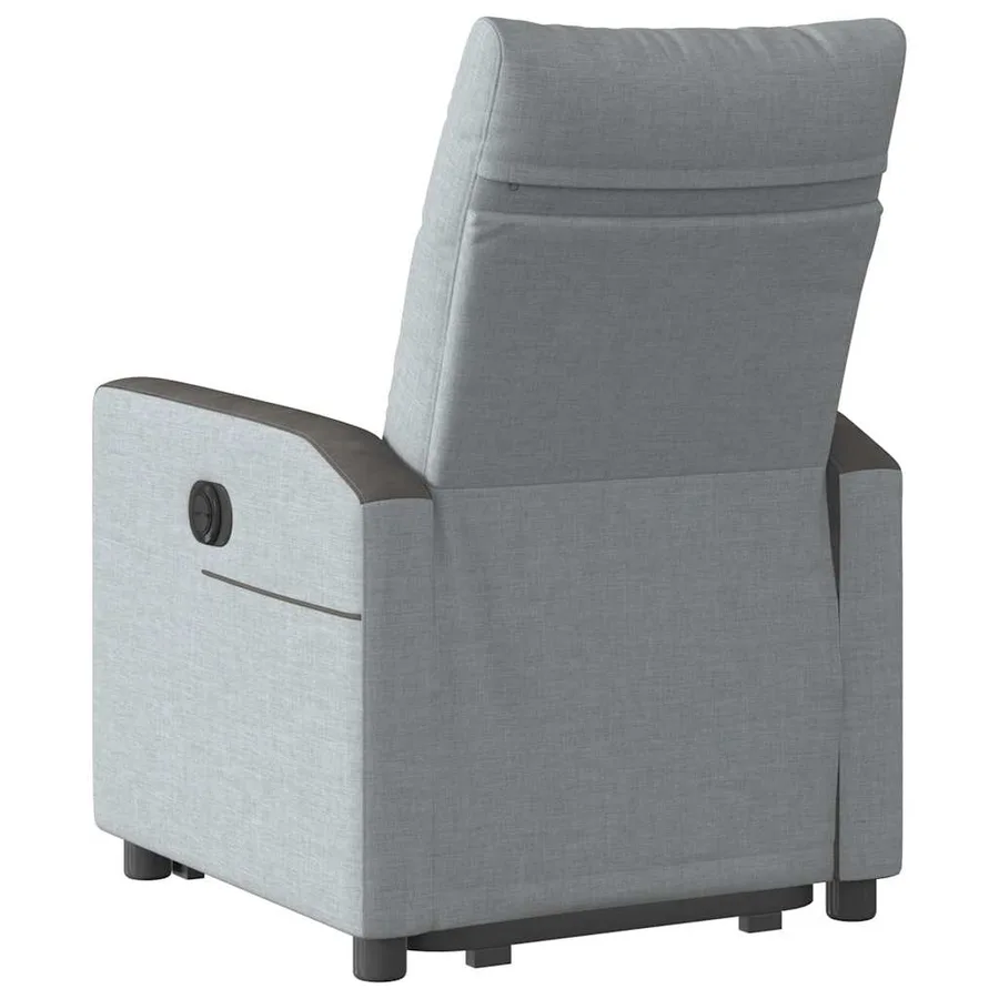 Fauteuil inclinable électrique gris clair tissu - 7