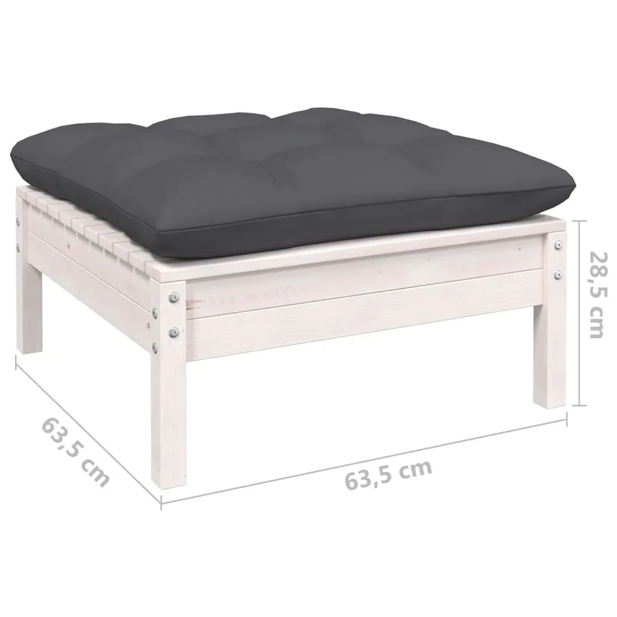 Salon de jardin 3 pcs avec coussins anthracite bois de pin - 8
