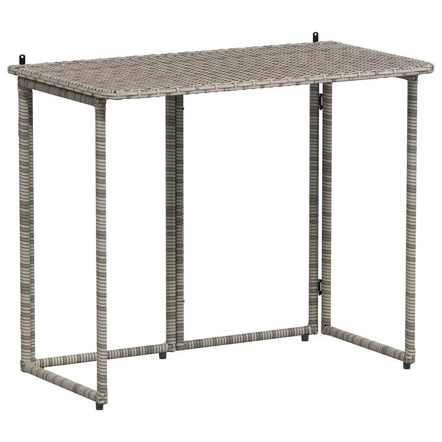 Table de jardin pliante gris 90 x 51 x 75 cm polyrotin - 2