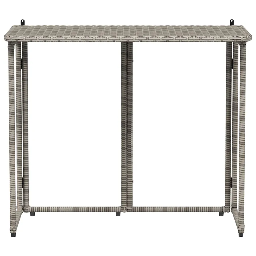 Table de jardin pliante gris 90 x 51 x 75 cm polyrotin - 4