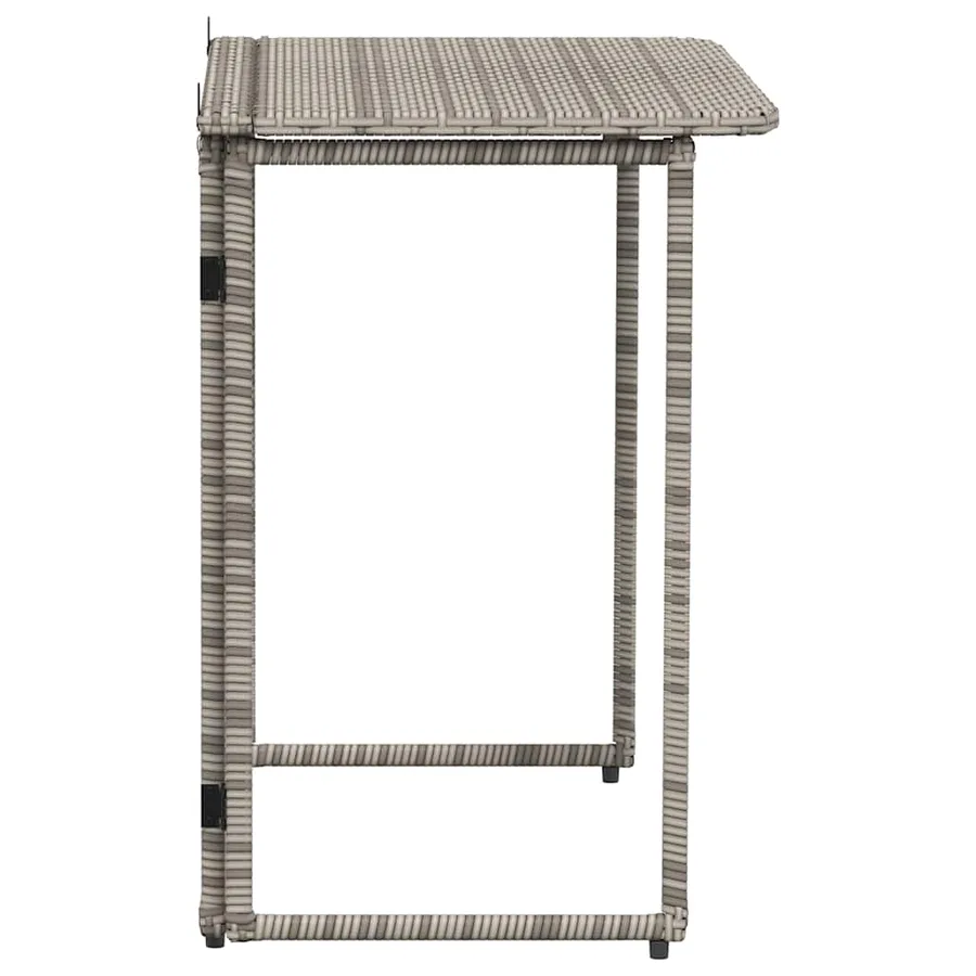 Table de jardin pliante gris 90 x 51 x 75 cm polyrotin - 5