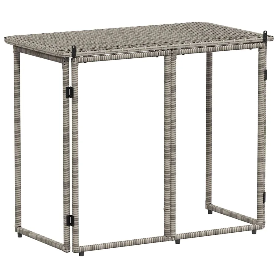 Table de jardin pliante gris 90 x 51 x 75 cm polyrotin - 6