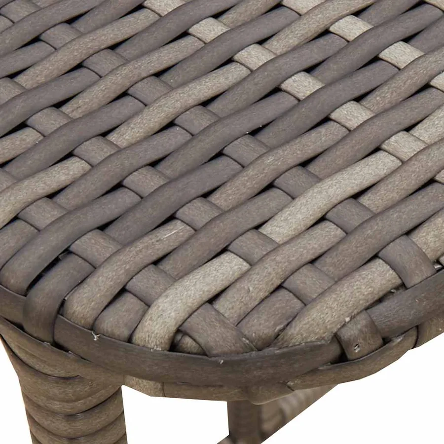 Table de jardin pliante gris 90 x 51 x 75 cm polyrotin - 9