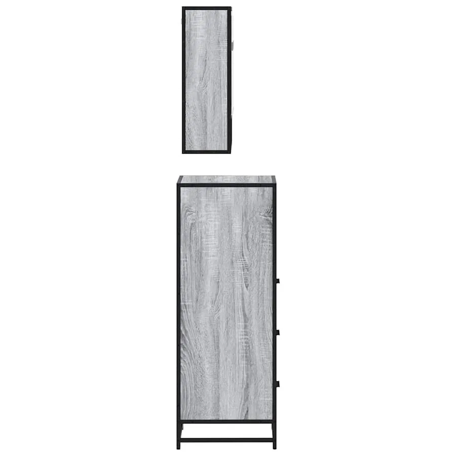 Ensemble de meubles de salle de bain 3 pcs Sonoma gris - 6