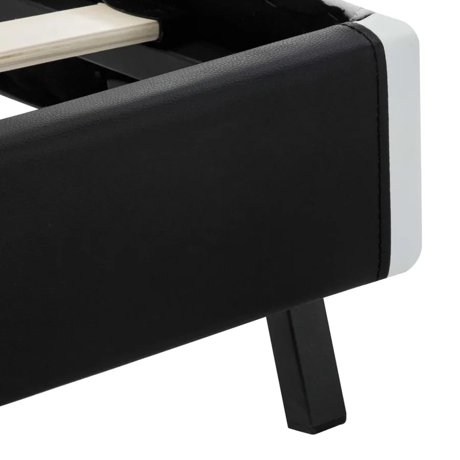 Cadre de lit avec LED sans matelas noir similicuir 90x200 cm - 7