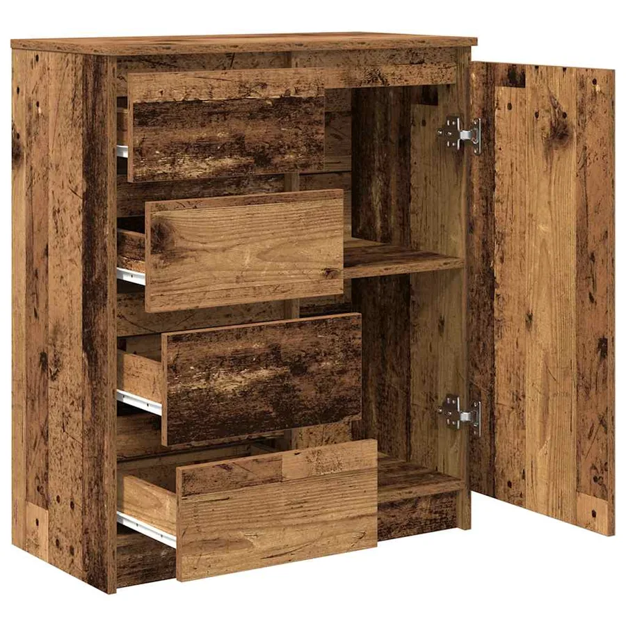 Buffet avec tiroirs vieux bois 71x35x84 cm bois d'ingénierie - 5