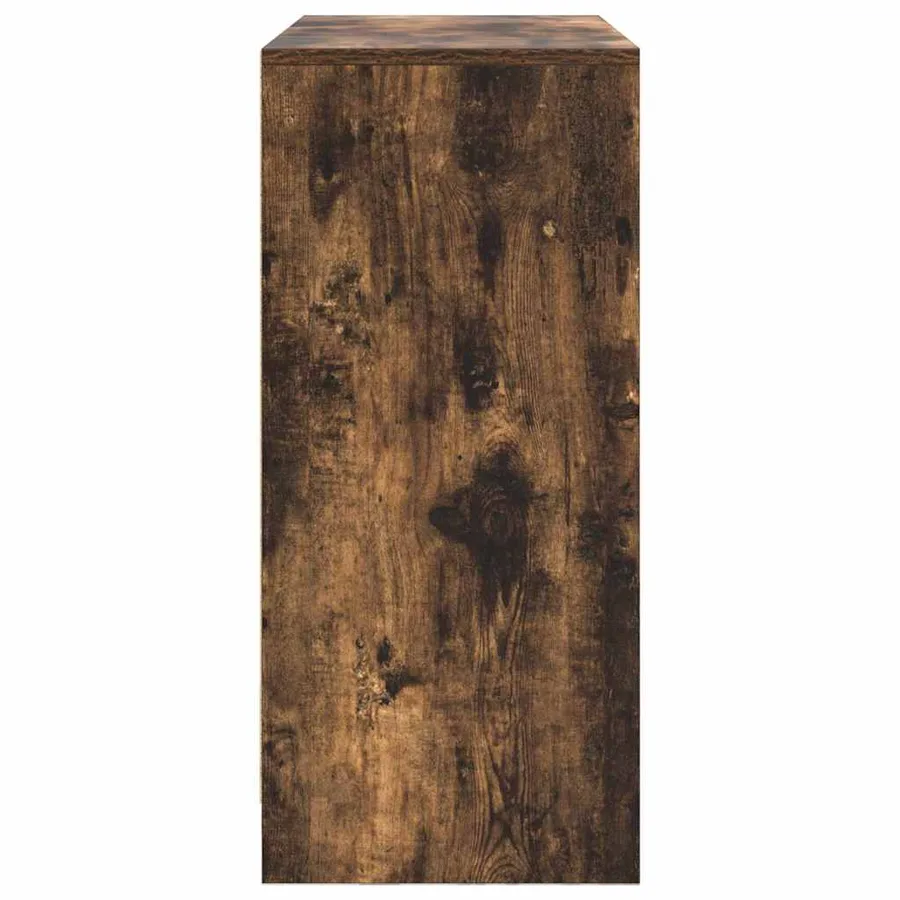 Buffet avec tiroir chêne fumé 80x34x76 cm bois d'ingénierie - 7